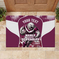 Personalised Sea Eagles Rugby Rubber Doormat Eagle Mascot Sydney Skyline 3D Graphic