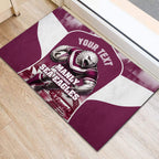 Personalised Sea Eagles Rugby Rubber Doormat Eagle Mascot Sydney Skyline 3D Graphic