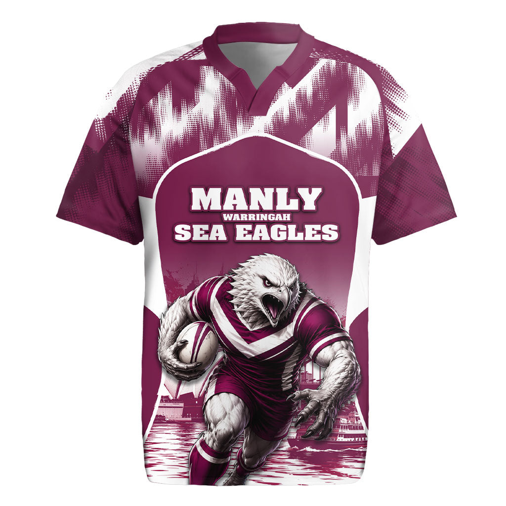 Personalised Sea Eagles Rugby Rugby Jersey Eagle Mascot Sydney Skyline 3D Graphic