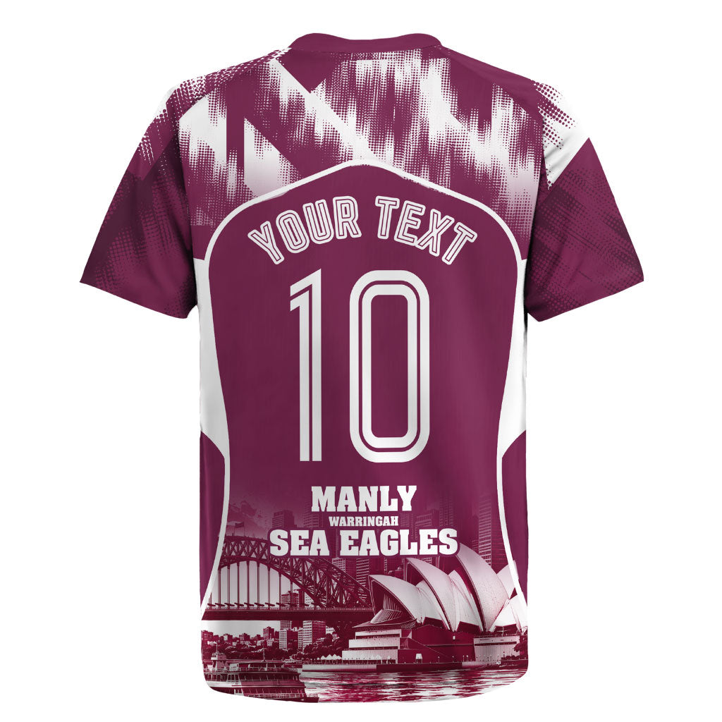 Personalised Sea Eagles Rugby Rugby Jersey Eagle Mascot Sydney Skyline 3D Graphic