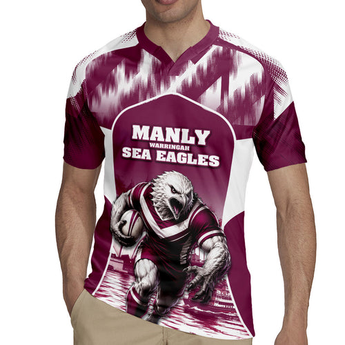Personalised Sea Eagles Rugby Rugby Jersey Eagle Mascot Sydney Skyline 3D Graphic