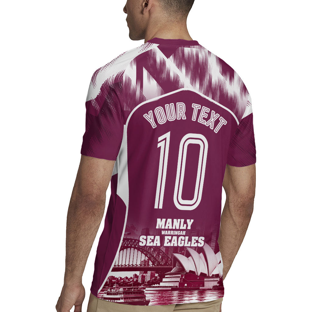 Personalised Sea Eagles Rugby Rugby Jersey Eagle Mascot Sydney Skyline 3D Graphic