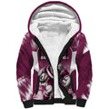 Personalised Sea Eagles Rugby Sherpa Hoodie Eagle Mascot Sydney Skyline 3D Graphic