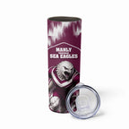 Personalised Sea Eagles Rugby Skinny Tumbler Eagle Mascot Sydney Skyline 3D Graphic