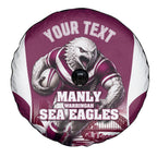 Personalised Sea Eagles Rugby Spare Tire Cover Eagle Mascot Sydney Skyline 3D Graphic