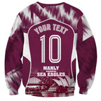 Personalised Sea Eagles Rugby Sweatshirt Eagle Mascot Sydney Skyline 3D Graphic