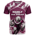 Personalised Sea Eagles Rugby T Shirt Eagle Mascot Sydney Skyline 3D Graphic