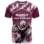 Personalised Sea Eagles Rugby T Shirt Eagle Mascot Sydney Skyline 3D Graphic
