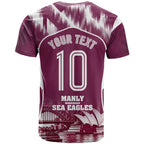 Personalised Sea Eagles Rugby T Shirt Eagle Mascot Sydney Skyline 3D Graphic