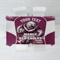 Personalised Sea Eagles Rugby Tablecloth Eagle Mascot Sydney Skyline 3D Graphic