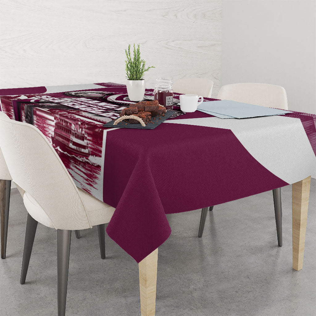 Personalised Sea Eagles Rugby Tablecloth Eagle Mascot Sydney Skyline 3D Graphic