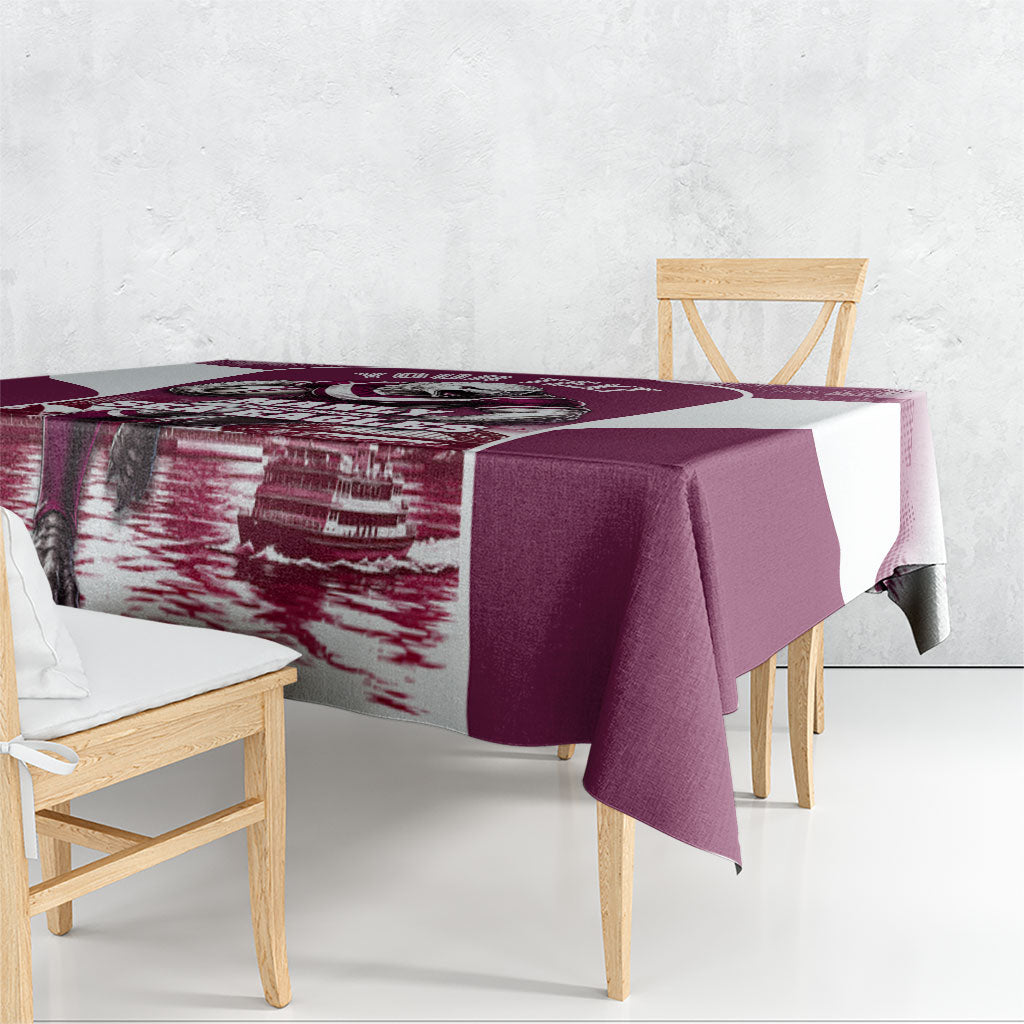 Personalised Sea Eagles Rugby Tablecloth Eagle Mascot Sydney Skyline 3D Graphic
