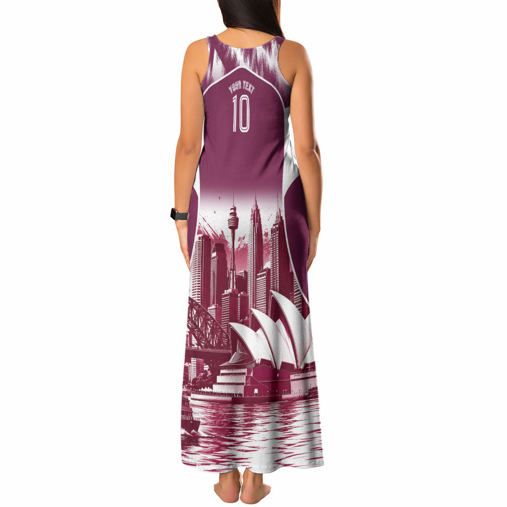 Personalised Sea Eagles Rugby Tank Maxi Dress Eagle Mascot Sydney Skyline 3D Graphic