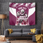 Personalised Sea Eagles Rugby Tapestry Eagle Mascot Sydney Skyline 3D Graphic