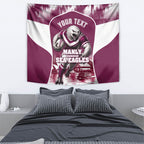Personalised Sea Eagles Rugby Tapestry Eagle Mascot Sydney Skyline 3D Graphic