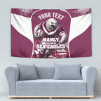 Personalised Sea Eagles Rugby Tapestry Eagle Mascot Sydney Skyline 3D Graphic