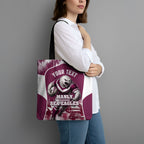 Personalised Sea Eagles Rugby Tote Bag Eagle Mascot Sydney Skyline 3D Graphic