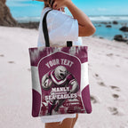 Personalised Sea Eagles Rugby Tote Bag Eagle Mascot Sydney Skyline 3D Graphic