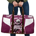 Personalised Sea Eagles Rugby Travel Bag Eagle Mascot Sydney Skyline 3D Graphic