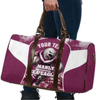 Personalised Sea Eagles Rugby Travel Bag Eagle Mascot Sydney Skyline 3D Graphic
