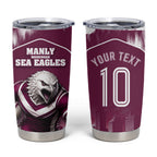 Personalised Sea Eagles Rugby Tumbler Cup Eagle Mascot Sydney Skyline 3D Graphic
