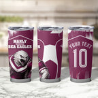 Personalised Sea Eagles Rugby Tumbler Cup Eagle Mascot Sydney Skyline 3D Graphic