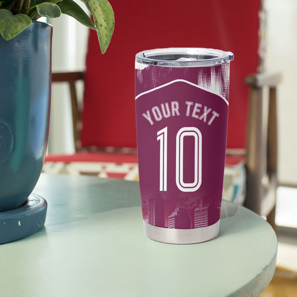 Personalised Sea Eagles Rugby Tumbler Cup Eagle Mascot Sydney Skyline 3D Graphic