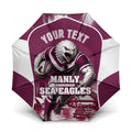 Personalised Sea Eagles Rugby Umbrella Eagle Mascot Sydney Skyline 3D Graphic