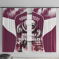 Personalised Sea Eagles Rugby Window Curtain Eagle Mascot Sydney Skyline 3D Graphic