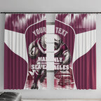 Personalised Sea Eagles Rugby Window Curtain Eagle Mascot Sydney Skyline 3D Graphic