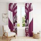 Personalised Sea Eagles Rugby Window Curtain Eagle Mascot Sydney Skyline 3D Graphic