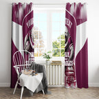 Personalised Sea Eagles Rugby Window Curtain Eagle Mascot Sydney Skyline 3D Graphic