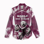Personalised Sea Eagles Rugby Women Casual Shirt Eagle Mascot Sydney Skyline 3D Graphic