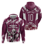 Personalised Sea Eagles Rugby Zip Hoodie Eagle Mascot Sydney Skyline 3D Graphic