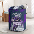 Personalised Sharks Rugby Laundry Basket Storm Monster Mascot City Skyline 3D Graphic