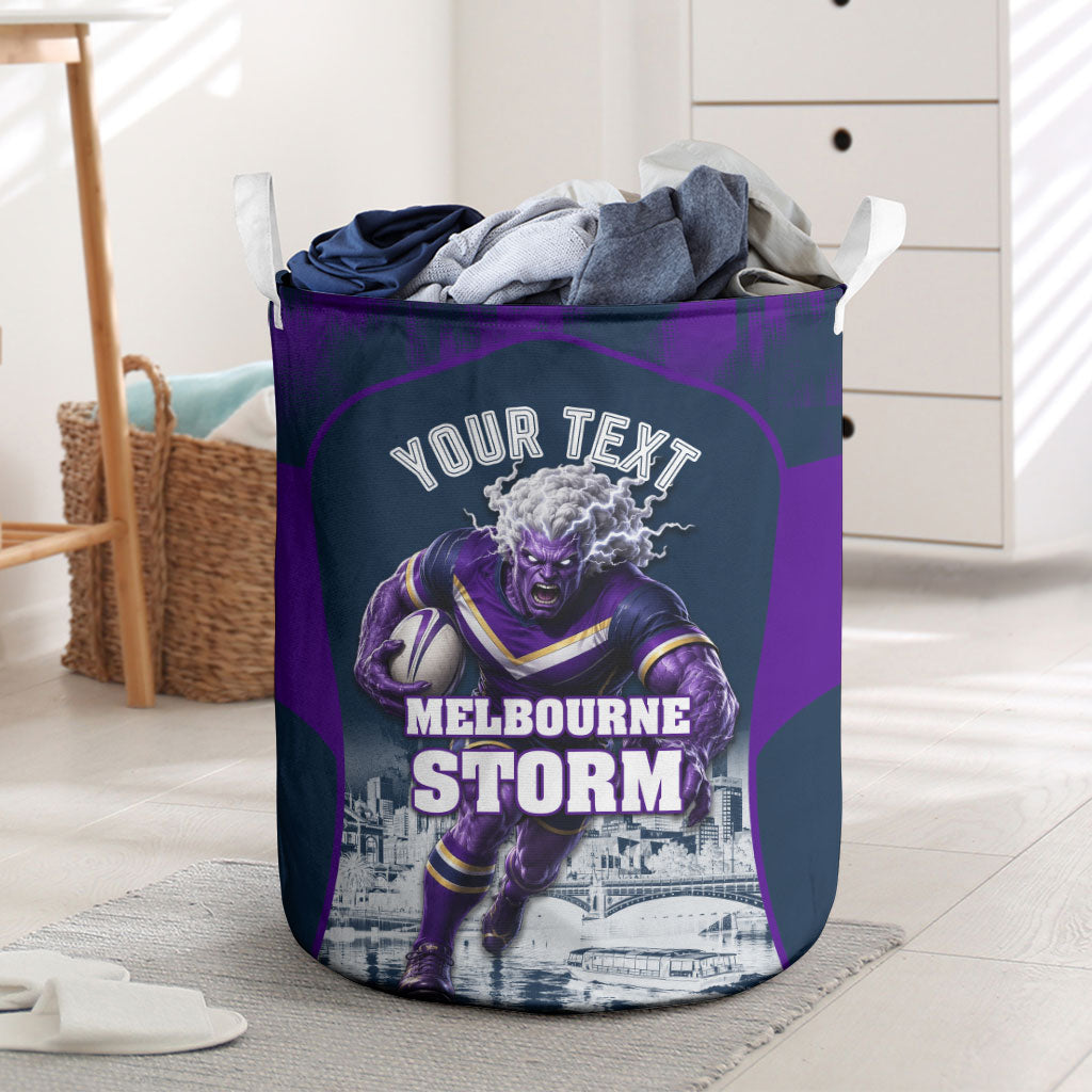 Personalised Sharks Rugby Laundry Basket Storm Monster Mascot City Skyline 3D Graphic