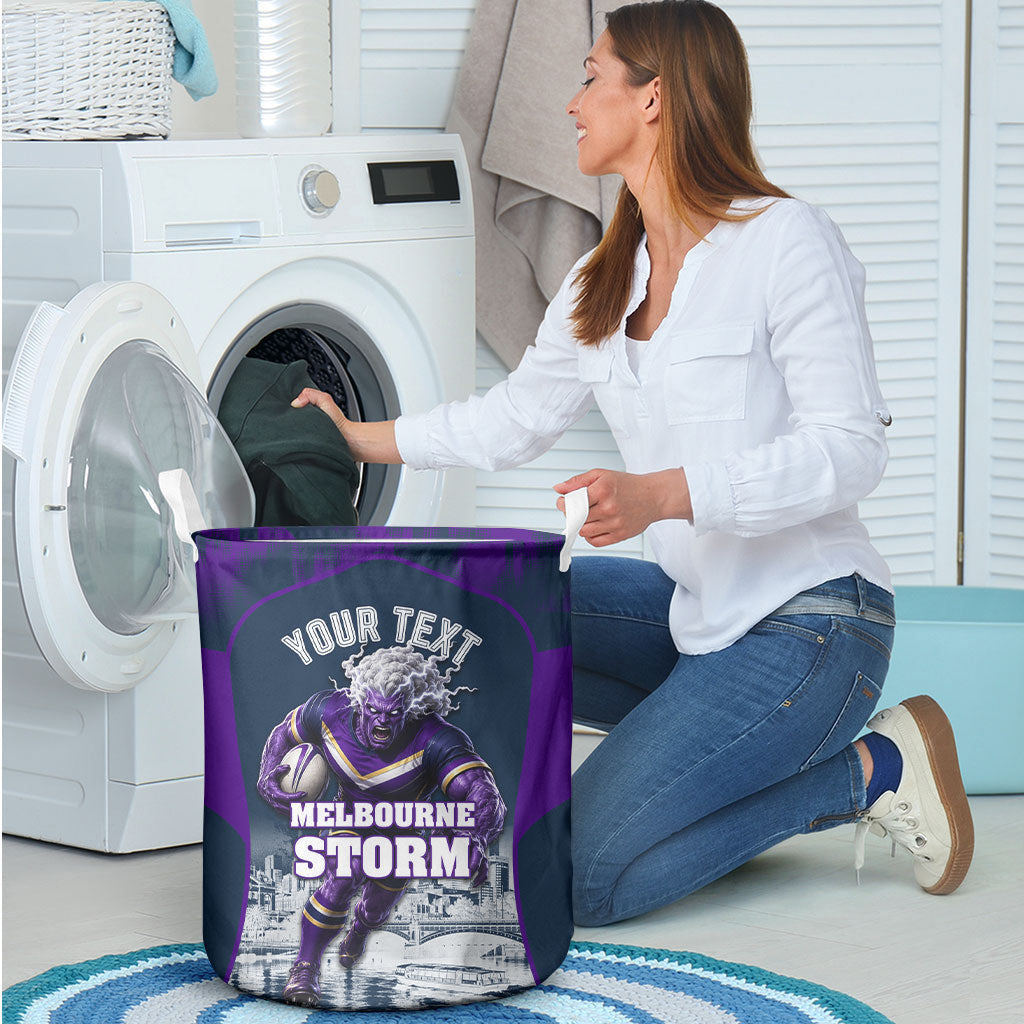Personalised Sharks Rugby Laundry Basket Storm Monster Mascot City Skyline 3D Graphic