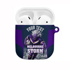 Personalised Sharks Rugby AirPods Case Storm Monster Mascot City Skyline 3D Graphic