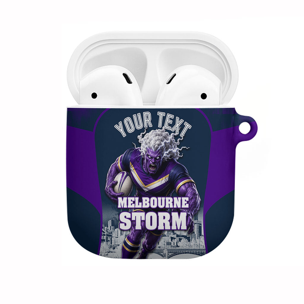 Personalised Sharks Rugby AirPods Case Storm Monster Mascot City Skyline 3D Graphic