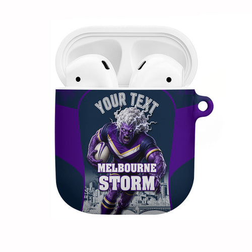 Personalised Sharks Rugby AirPods Case Storm Monster Mascot City Skyline 3D Graphic
