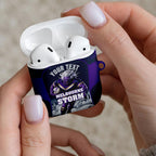 Personalised Sharks Rugby AirPods Case Storm Monster Mascot City Skyline 3D Graphic