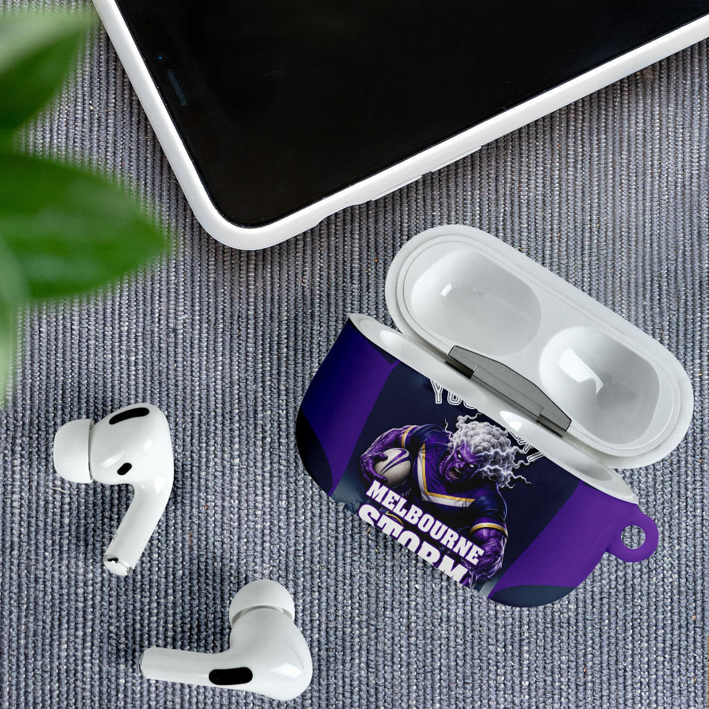 Personalised Sharks Rugby AirPods Case Storm Monster Mascot City Skyline 3D Graphic