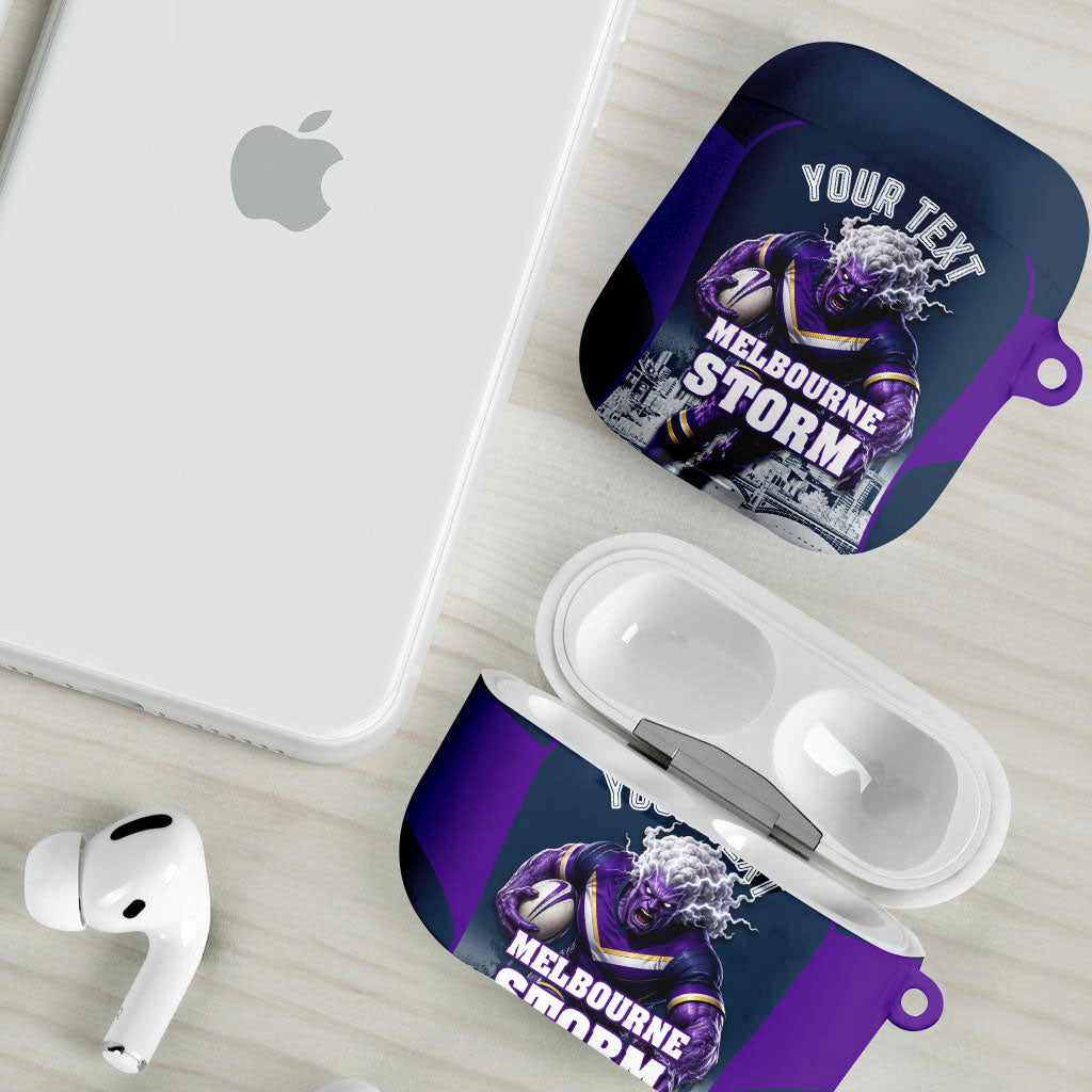 Personalised Sharks Rugby AirPods Case Storm Monster Mascot City Skyline 3D Graphic