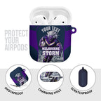 Personalised Sharks Rugby AirPods Case Storm Monster Mascot City Skyline 3D Graphic