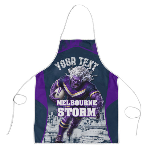 Personalised Sharks Rugby Apron Storm Monster Mascot City Skyline 3D Graphic