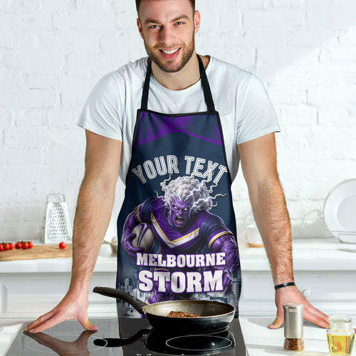 Personalised Sharks Rugby Apron Storm Monster Mascot City Skyline 3D Graphic