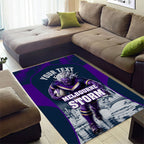 Personalised Sharks Rugby Area Rug Storm Monster Mascot City Skyline 3D Graphic