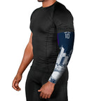 Personalised Sharks Rugby Arm Sleeves Storm Monster Mascot City Skyline 3D Graphic