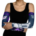Personalised Sharks Rugby Arm Sleeves Storm Monster Mascot City Skyline 3D Graphic