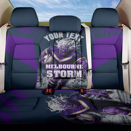 Personalised Sharks Rugby Back Car Seat Cover Storm Monster Mascot City Skyline 3D Graphic